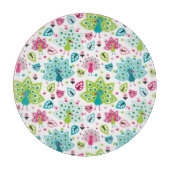 Pfauvogel und -eule schneidebrett (Vorderseite)