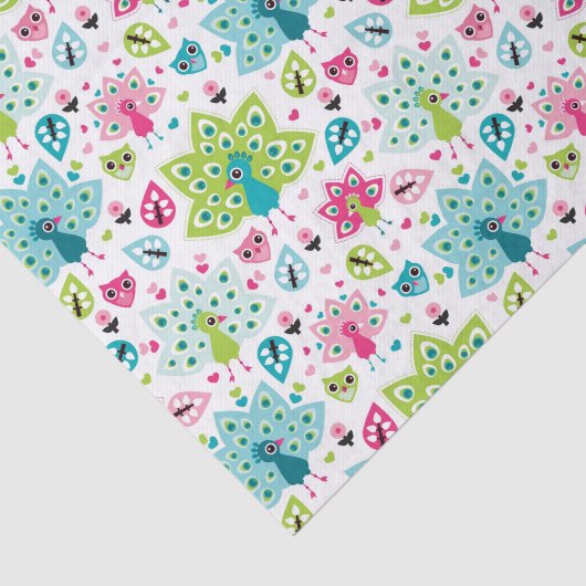 Pfauvogel und -eule seidenpapier (Ausschnitt)