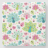 Pfauvogel und -eule steinuntersetzer (Vorderseite)