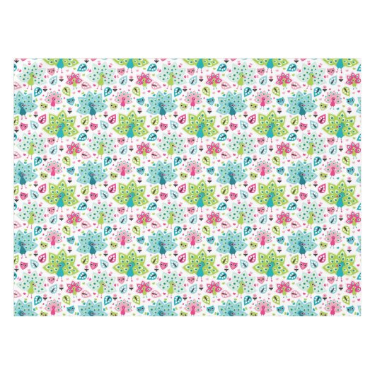 Pfauvogel und -eule tischdecke (Vorderseite (Horizontal))