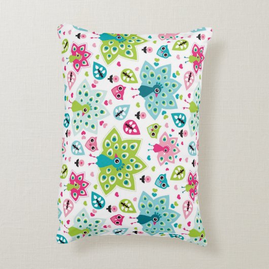 Pfauvogel und -eule zierkissen (Rückseite(Vertikal))