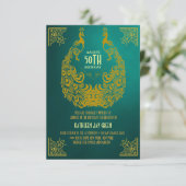 Pfauzwanziger jahre Kunst-Deko-50. Einladung (Stehend Vorderseite)