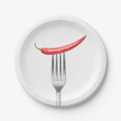 Pfeffer auf Gabel Pappteller (Vorderseite)
