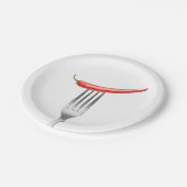 Pfeffer auf Gabel Pappteller (Schrägansicht)