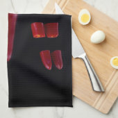 Pfeffer aus dem Hot Chili, rot und schwarz, mit Te Geschirrtuch (Viertel Falte)