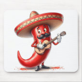 Pfeffer aus mexikanischem Rotem Chili mit Gitarre Mousepad (Vorne)