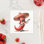 Pfeffer aus mexikanischem Rotem Chili mit Gitarre Serviette (Beispiel)