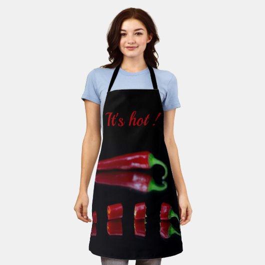 Pfeffer aus rotem Chili mit Textoberfläche Schürze (Getragen)