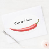 Pfeffer aus rotem Chili Ovaler Aufkleber (Umschlag)