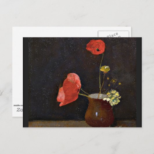 Pfeffer, Blumengemälde von Odilon Redon Postkarte (Vorne/Hinten)
