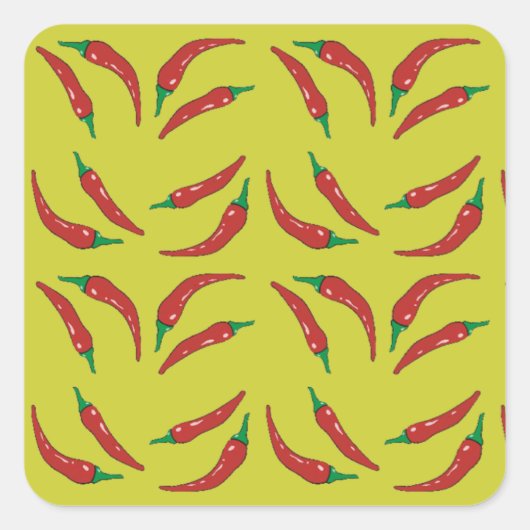 Pfeffer, Chili Quadratischer Aufkleber (Vorderseite)