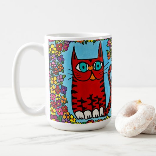 Pfeffer der Cat-Kaffee-Tasse Kaffeetasse (Mit Donut)