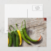 Pfeffer, gelb und grün, Chili Postkarte (Vorne/Hinten)