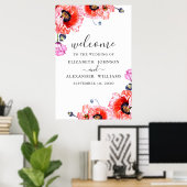 Pfeffer Hochzeitsempfang in Aquarellrot Poster (Heimbüro)