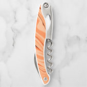 Pfeffer in orangefarbenen, gekrümmten Flaschen Kellnermesser (Rückseite)