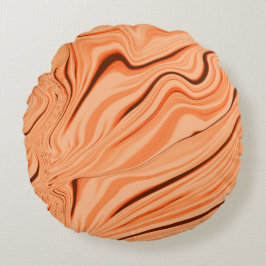 Pfeffer in orangefarbenen, gekrümmten Flaschen Rundes Kissen