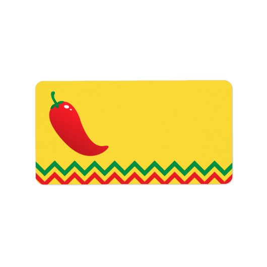 Pfeffer jalapeno, roter Chili mit mexikanischer Gr Adressaufkleber (Vorne)