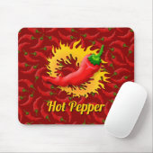 Pfeffer mit Flame Mouse Pad Mousepad (Mit Mouse)