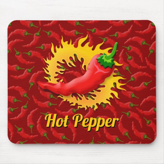 Pfeffer mit Flame Mouse Pad Mousepad (Vorne)