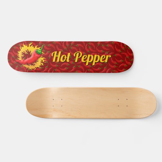 Pfeffer mit Flame Skateboard Deck (Horizontal)