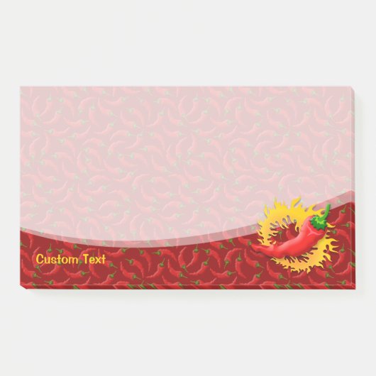 Pfeffer mit Flamme Post-it Klebezettel (Vorderseite)