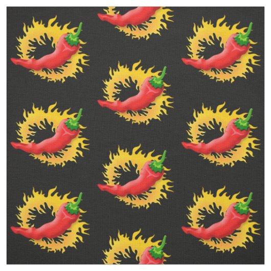 Pfeffer mit Flamme Stoff (Muster)