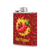 Pfeffer mit Flammen-Hip-Flask Flachmann (Links)