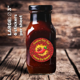 Pfeffer mit Flammenaufkleber Runder Aufkleber