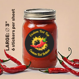 Pfeffer mit Flammenaufkleber Runder Aufkleber