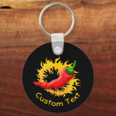 Pfeffer mit FlammenSchlüsselanhänger Schlüsselanhänger (Vorderseite)