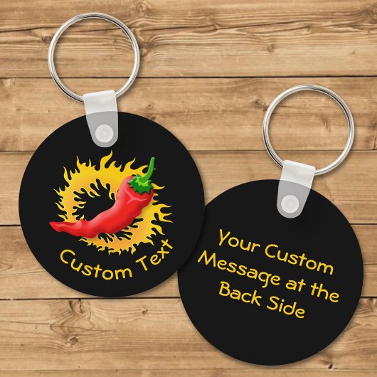 Pfeffer mit FlammenSchlüsselanhänger Schlüsselanhänger