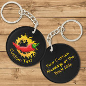 Pfeffer mit FlammenSchlüsselanhänger Schlüsselanhänger