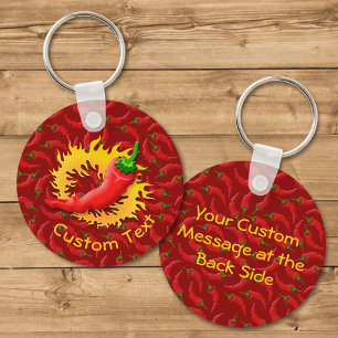 Pfeffer mit FlammenSchlüsselanhänger Schlüsselanhänger