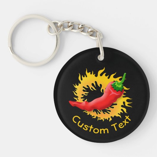 Pfeffer mit FlammenSchlüsselanhänger Schlüsselanhänger (Vorderseite)
