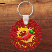 Pfeffer mit FlammenSchlüsselanhänger Schlüsselanhänger (Vorderseite)