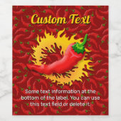 Pfeffer mit Flammenweinetikett Weinetikett (Einzelnes Label)