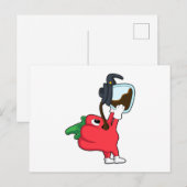 Pfeffer mit Kaffeekanne Postkarte (Vorne/Hinten)