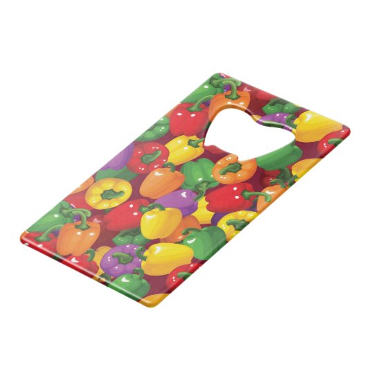 Pfeffer-Muster Kreditkarten Flaschenöffner (Vorderseite Schrägansicht)