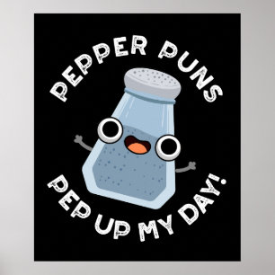 Pfeffer Pep Up My Day Funny Food Puff Dark BG Poster