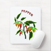 Pfeffer-Pflanzengraphik mit Wortpfeffer Mousepad (Mit Mouse)