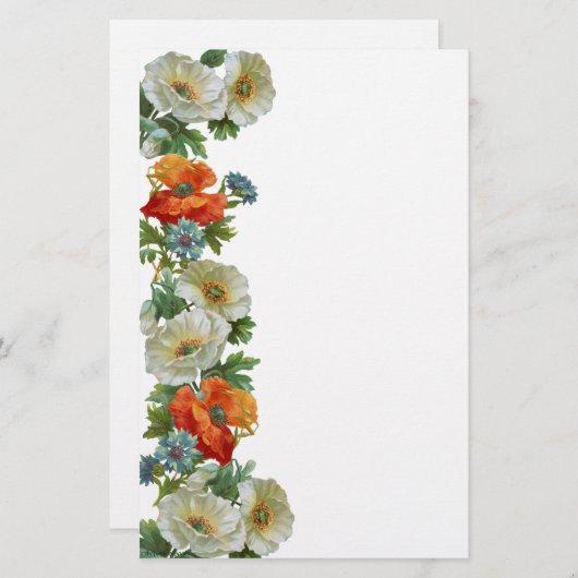 Pfeffer und Cornblumen Blumengestation Briefpapier (Vorne/Hinten)