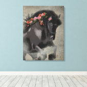 Pfeffer und die Friesian - Wrapped Canvas Leinwanddruck (Insitu (Holzboden))