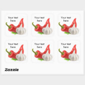 Pfeffer und Knoblauch Quadratischer Aufkleber (Blatt)