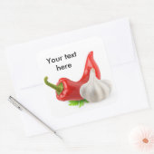 Pfeffer und Knoblauch Quadratischer Aufkleber (Umschlag)