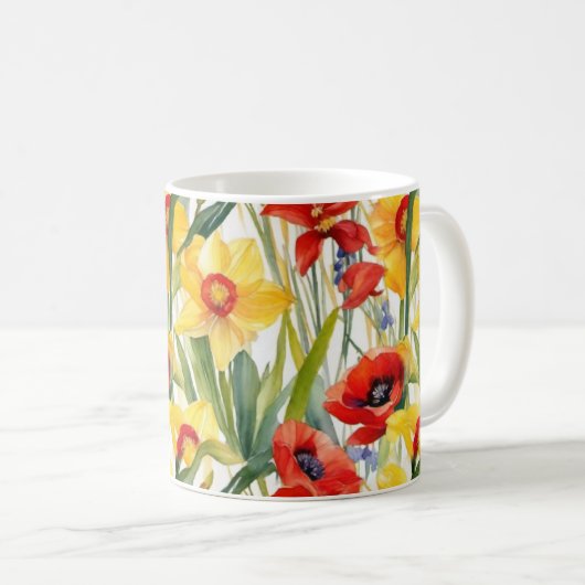 Pfeffer und Narzissen fröhliche Kunst Kaffeetasse (VorderseiteRechts)