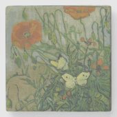 Pfeffer und Schmetterlinge von Vincent Van Gogh Steinuntersetzer (Vorderseite)