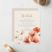 Pfeffer und Wildblumen Die Details Hochzeit Mitteilungskarte (Vorderseite/Rückseite Beispiel)