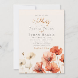 Pfeffer und Wildblumen Hochzeit Einladung