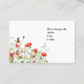 Pfeffer, Wildblumen, Schmetterlinge Visitenkarte (Rückseite)