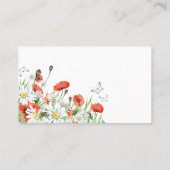 Pfeffer, Wildblumen, Schmetterlinge Visitenkarte (Rückseite)